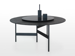 NOTES - Round glass and steel table _ Living Divani